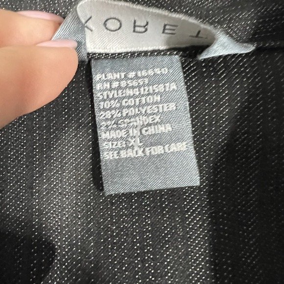 Koret Black Jean Jacket Women's Button Up 3/4 Sleeve Stretch Sz XL - Picture 6 of 10
